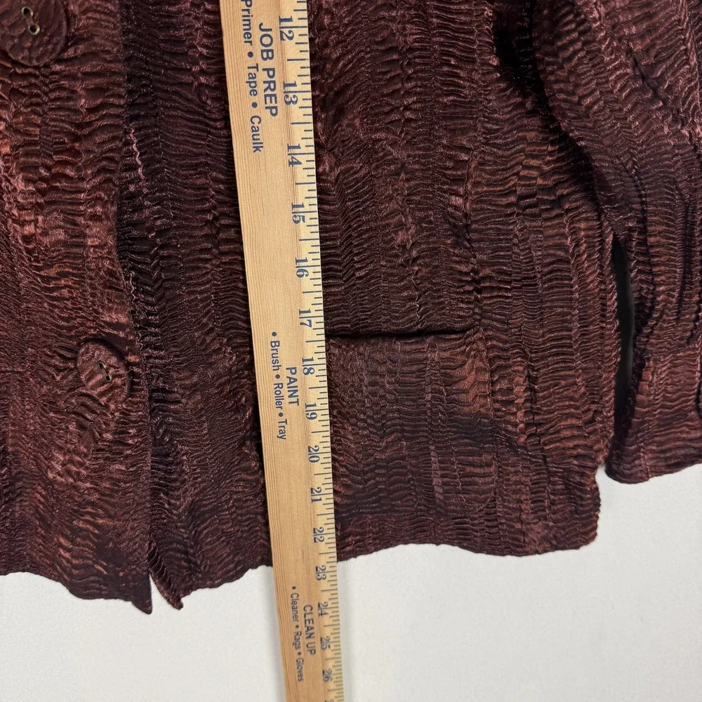 Ruby Rd Jacket Womens 12 Brown‎ Textured Button Front 3/4 Sleeve Lined Career